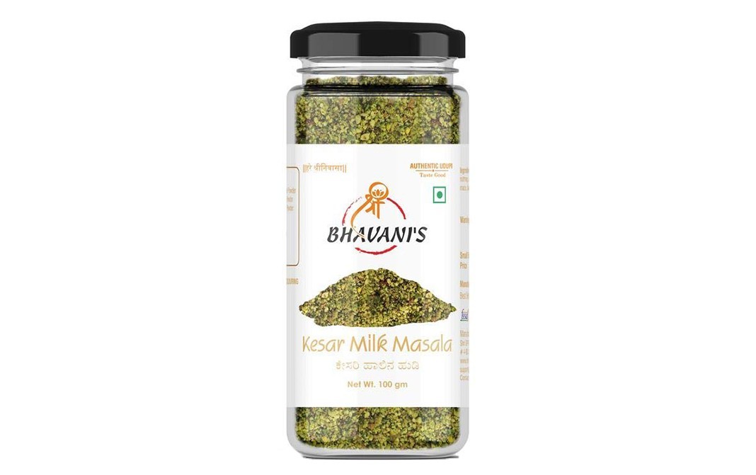 Bhavani's Kesar Milk Masala    Glass Jar  100 grams